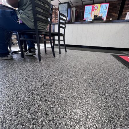 Revamping Restaurant Avesthetics A Complete Guide to Epoxy Floor Coating with Nightfall Flakes for a Restaurant Lobby in Kentwood LA 2