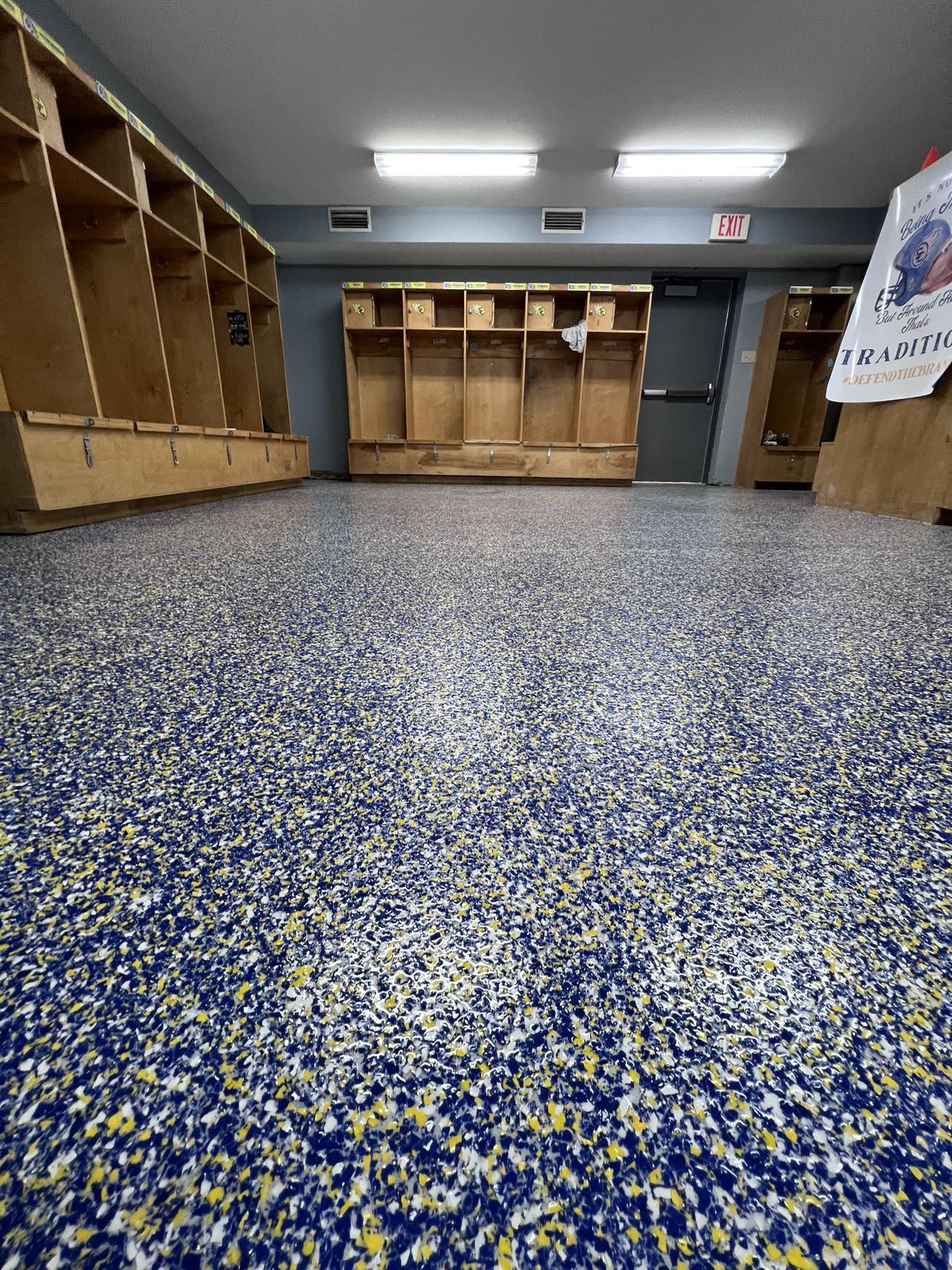 St. Charles Catholic High School Football Locker Room with Customized Blend Flakes in Laplace, LA 2