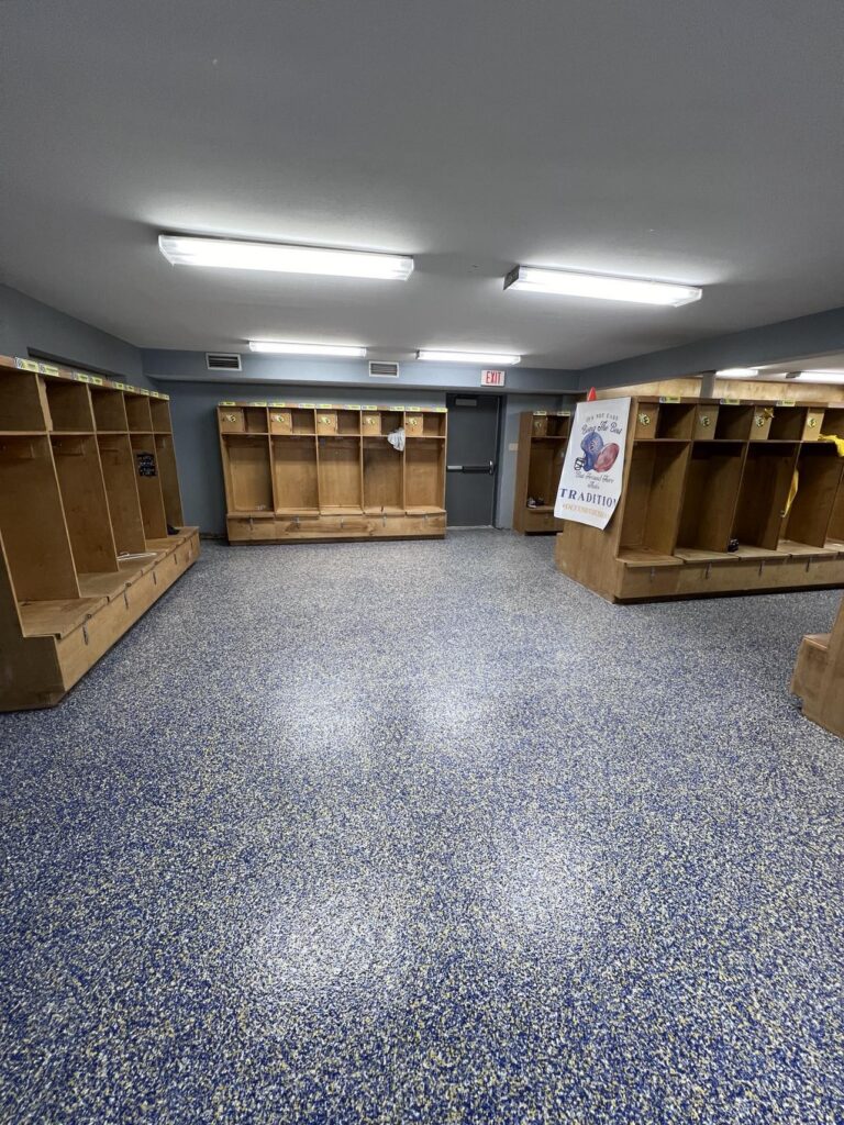 St. Charles Catholic High School Football Locker Room with Customized Blend Flakes in Laplace, LA 4