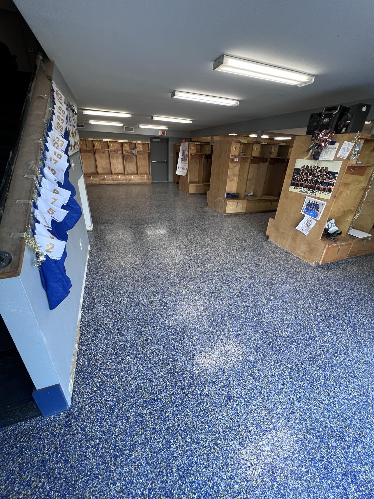 St. Charles Catholic High School Football Locker Room with Customized Blend Flakes in Laplace, LA 5