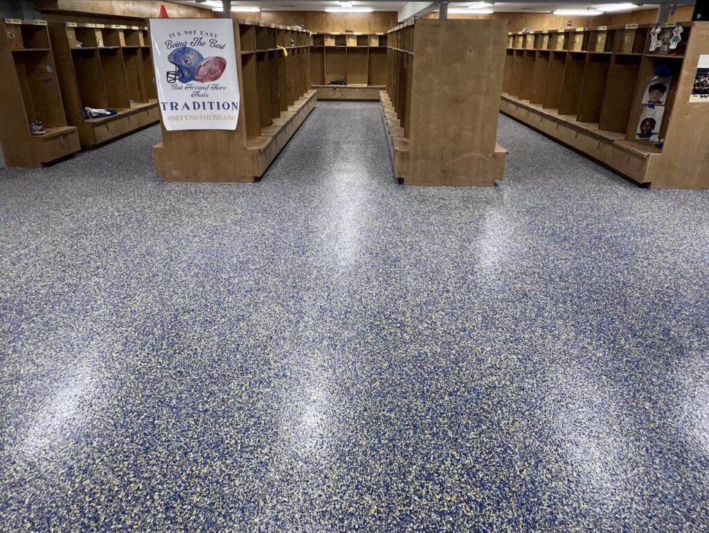 St. Charles Catholic High School Football Locker Room with Customized Blend Flakes in Laplace, LA 7