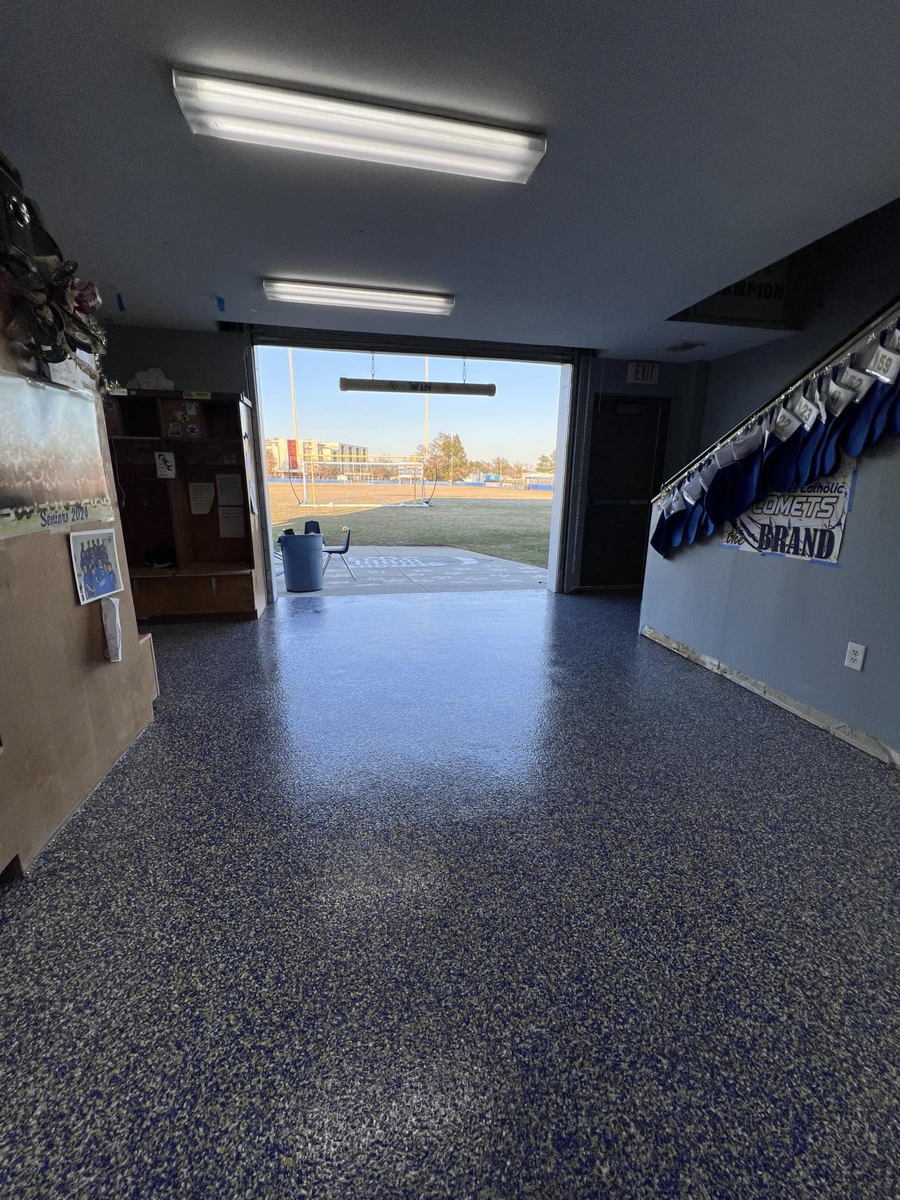 St. Charles Catholic High School Football Locker Room with Customized Blend Flakes in Laplace, LA 8