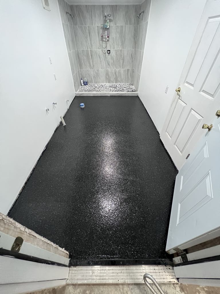 Carbon Flake Flooring Near Me Ponchatoula LA Commercial Break Room-Bathroom Flooring Concrete Contractor.jpeg-2