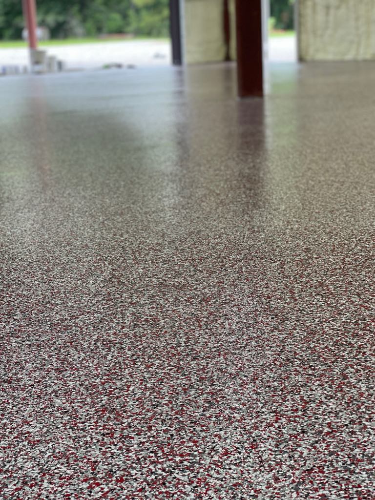 1700 sqft. Custom Flake Blend in Holden, LA Concrete Coatings Epoxy Flooring Near Me Hammond LA-1-min