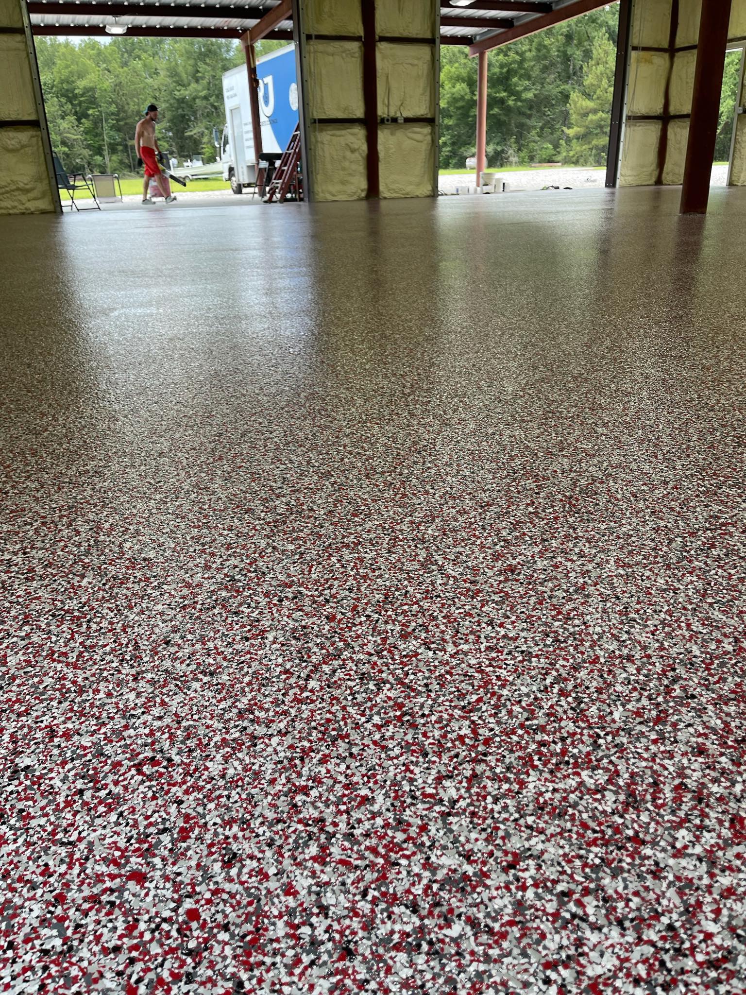 1700 sqft. Custom Flake Blend in Holden, LA Concrete Coatings Epoxy Flooring Near Me Hammond LA-4-min