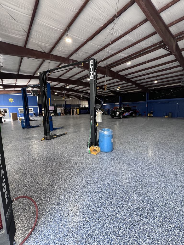 8000 sqft Commercial Flake in Laplace La St. John Parish Sheriff Department motor pool shop Commercial Flooring-min